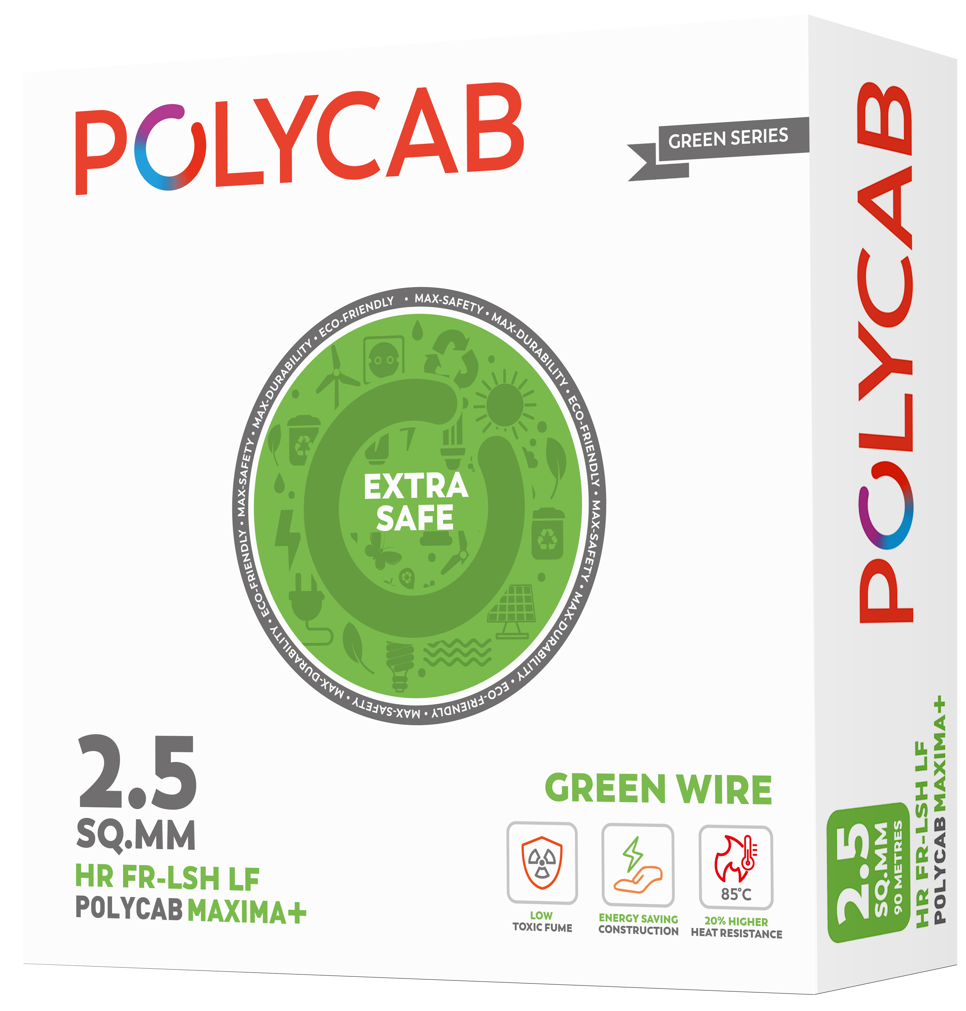 Polycab Wires 4.0 Sq. Mm. (90 Mtr.) – GREEN – HBR STORE